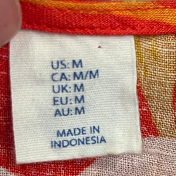 Sigrid Olsen Womens Med Red Floral  100% Linen A-Line Sleeveless Summer Dress - Picture 3 of 9